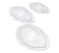 Toyvian Lot de 3 Moules à Gâteaux de Ballon de Rugby 3d, Moules Décoratifs Transparents, Antiadhésifs, Tailles Variées pour Chocolat, Pâtisserie Maison et Décorations Créatives