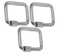 Toyvian Lot de 3 Mousquetons Carrés Argentés Multifonctionnels en Alliage Fermoirs de Randonnée Compacts pour Camping Porte-Clés et Accessoires Extérieurs Robustes