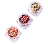 Toyvian Lot de 3 Paquets de Paillettes Dorées pour Manucure Flocons de Feuille D’Or Métalliques Accessoires Nail Art Multifonction Décoration Ongles et Bijoux en Résine Coffret 3