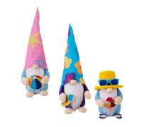 Toyvian Lot de 3 Poupées Gnomes D'été Décoratives Surf, Balle de Plage et Glace, Matériau Solide, Taille pour Décoration Intérieure et Extérieure, Ornement GNOME Côtier pour Maison