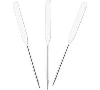 Toyvian Lot de 3 Spatules de Maquillage en Acier Inoxydable Outils Mélangeurs Cosmétiques Longs Argentés pour Fond de Teint Vernis à Ongles et Nail Art Usage Professionnel et