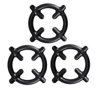 Toyvian Lot de 3 Supports de Casseroles Ronds en Fer Noir pour Cuisinière à Gaz Surface Lisse sans Bavures, Anneaux de Support Robustes pour Poêles et Marmites