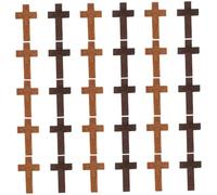 Toyvian Lot de 30 Breloques en Bois Forme Croix 25X4 CM Accessoires pour Création Bijoux Colliers et Bracelets Couleurs Café et Beige Clair pour Loisirs Créatifs et Présents