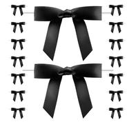 Toyvian Lot de 30 Nœuds Décoratifs Noirs pour Verres à Vin, Marqueurs de Fête en Tissu Polyester Résistant, Identificateurs Élégants pour Réceptions, Dîners et Soirées Conviviales