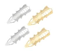 Toyvian Lot De 4 Bagues à Jointure Complète Punk Vintage En Alliage Métal, Bagues Complètes Pour Femme, Anneaux Articulés Doré Et Argenté, Accessoires Cosplay Et Bijou Unique Pour Soirée Et Fête