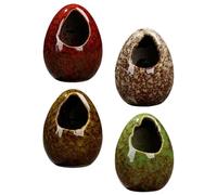 Toyvian Lot de 4 Bocaux Décoratifs en Céramique Résistante la Chaleur Froid, Gobelets à Glace Carbonique Style Japonerie, Coloris Rouge Jaune Vert Blanc, pour Décoration de