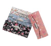 Toyvian Lot de 4 Boîtes à Rouge à Lèvres Brodées en Tissu Motifs Petites Fleurs Noir Blanc Bleu Rose Étui Organisateur Compact pour Cosmétiques Rangement Maquillage Pratique pour Usage