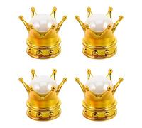 Toyvian Lot de 4 Bouchons de Valve de Pneu en métal, décoratifs en Forme de Tiare, universels, pour Voitures, SUV, vélos, et camions