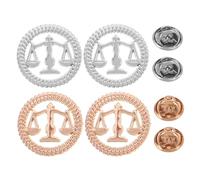 Toyvian Lot de 4 Broches Balance Justice en Alliage pour Costume Homme et Femme Insignes D’Élève en Droit Symboles Juridiques Polyvalents Présent pour Avocat et Juge