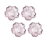 Toyvian Lot de 4 Coupelles à Sauce Japonaises en Verre Transparent, Petits Plats de Fleur Résistants à la Chaleur, pour Sauces Soja et Assaisonnements, Usage Familial et Réceptions