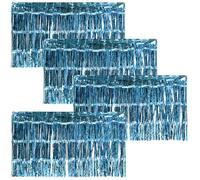 Toyvian Lot de 4 Jupes de Table à Franges Décoratives, 275 X 75 Cm, Bleu Clair, Nappes de Fête Suspendues pour Anniversaire, Mariage et Carnaval, Décoration de Table Festive et Brillante