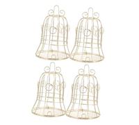 Toyvian Lot De 4 Mangeoires À Oiseaux en Métal pour Fenêtre en Cage Suspendues en Forme D'Arachides en Fer Doré