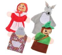 Toyvian Lot de 4 Marionnettes à Doigts en Bois Animaux Jouets pour Tout-Petits Figurines Éducatives pour Garçon et Filles Accessoires pour Raconter des Histoires et Activités Ludiques