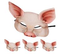 Toyvian Lot de 4 masques de cochon pour Halloween : demi-masque de cochon pour Halloween, carnaval, fête costumée - Accessoires de cosplay animaliers Eva Mascarade pour un divertissement amusant
