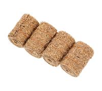 Toyvian Lot de 4 Mini Bottes de Foin Factices Cylindriques 2X2X3 CM en Paille Synthétique Corde Décor Miniature pour Maison de Poupée Loisirs Créatifs et Décoration Rustique de Table