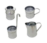 Toyvian Lot de 4 Mini Seaux à Fleurs en Fer Galvanisé Jardinières Suspendues pour Bonsaï Décoration Intérieure et Extérieure Supports Ronds pour Balcon Patio et Terrasse