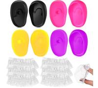 Toyvian Lot de 4 Paires de Cache-Oreilles en Silicone Réutilisables Transparentes 100 Pièces de Protections Auditives Jetables pour Coiffure et Soins du Visage Ajustables et