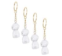 Toyvian Lot de 4 Porte-clés Commémoratifs pour Animaux de Compagnie en Abs Transparent, Boîte à Souvenirs pour Poils de Chien, Pendentif de Rangement Léger, pour Garder la Mémoire