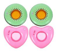Toyvian Lot de 4 Porte-Gobelets Gonflables pour Piscine en PVC Solide Dimensions Compactes Motifs Kiwi et Cœur Porte-Boisson Flottant pour Fêtes et Baignades Léger et Facile à