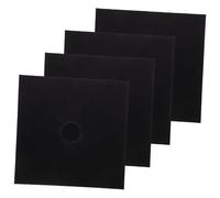 Toyvian Lot De 4 Protège-cuisinière à Gaz Antiadhésif 27 Cm en Matériau Résistant Haute Température Noir Réutilisable Cuisine Domestique Protection Graisse Et Taches
