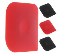 Toyvian Lot de 4 Raclettes Alimentaires en Plastique Robuste, Spatules Multifonctions Rouge et Noir pour Nettoyage de Casseroles, Découpe Gâteau, Grattoirs Cuisine Ergonomiques pour Usage