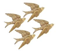Toyvian Lot de 4 sculptures murales en résine représentant une hirondelle, idéales pour la décoration de la maison ou du jardin. Statue décorative pour chambre à coucher, jardin et espaces