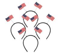 Toyvian Lot de 4 Serrage-têtes Décoratifs Drapeau Américain Élastiques en Tissu Doux, Accessoires pour Fête Nationale du 4 Juillet et Tournoi de Football, Bandeaux pour Sport en