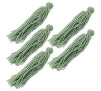 Toyvian Lot de 5 Balais de Ponte pour Aquarium, Serpillière Flottante en Fil de Laine Couleur Vert Saule, Accessoires pour Fécondation Poissons-Anges et Crevettes, Décorations et Pot