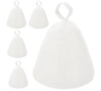 Toyvian Lot De 5 Bonnets De en Feutre Réutilisables Accessoires De Sauna Élégants Grands Bonnets De Bonnets De Bain Bonnets De Bain Confortables en Laine Blanche