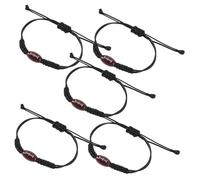 Toyvian Lot De 5 Bracelets Rugby En Corde Tressée Ajustable Polyester, Accessoires Sport Unisexes Pour Supporter, Présent Fan De Sport Pour Poignet Réglable Et Usage Quotidien