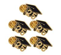 Toyvian Lot de 5 Broches de Toque de Diplômé 2025 Épingles Vintage en Alliage Badges Souvenir pour Remise de Diplôme Accessoires Étudiants pour Fête de Fin D’Études