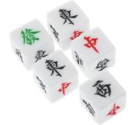 Toyvian Lot de 5 Dés de Mahjong en Acrylique 22 Mm Dés Direction Vent Est Sud Ouest Nord et Caractères Chinois pour Jeux de Société et Soirées Festives