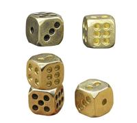 Toyvian Lot de 5 dés en cuivre pur Jeux de table Cubes RPG en métal Cubes en cuivre Cubes uniques à 6 faces Dés Antiques D6 Cuivre pur 6D Laiton Antiquité