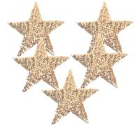Toyvian Lot de 5 Écussons Étoiles à Paillettes Dorés Thermocollants Décoratifs Coudre Taille Moyenne pour Vêtements Paquet et Jeans Accessoires DIY