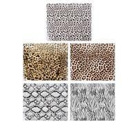 Toyvian Lot de 5 Feuilles de Vinyle Thermocollant Lavable Motif Léopard en PU Film Transfert Thermique pour Textile Compatible Coton et Polyester Décoration Vêtements et Accessoires