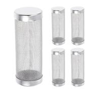 Toyvian Lot de 5 Grilles de Protection pour Filtre Aquarium en Acier Inoxydable Diamètre 16 MM Tamis Cylindrique Haute Densité Couvercle D’Entrée D’Eau Sécurisant pour Alevins et