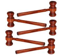 Toyvian Lot de 5 Marteaux de Juge en Bois Massif, Compact et Portable, Accessoires de Jeu de Rôle pour Avocat et Commissaire-priseur, Maillets Robustes pour Ventes aux Enchères
