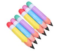 Toyvian Lot de 6 ballons gonflables en forme de crayon : crayon géant gonflable - Décorations gonflables en PVC pour salle de classe, fête d'anniversaire, rentrée scolaire, remise de diplômes