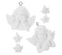 Toyvian Lot De 6 Breloques Pendentifs D'ange En Résine Argentée, Accessoires Diy Pour Fabrication De Bijoux, Pendentifs Artisanaux Unisexes, Anniversaire Noël, Décoration Créative Estivale