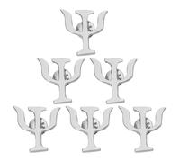 Toyvian Lot de 6 Broches Vintage Argentées à Symbole Psi, Épingle Décorative pour Vêtements, Accessoires Bijoux pour Psychologues et Médecins, Épingles à Col Légères Présents