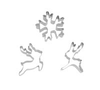 Toyvian Lot de 6 Emporte-pièces à Biscuits en Acier Inoxydable, Thème Noël, Forme Flocon et Cerf, Antiadhésif, Démoulage Facile pour Pâtisserie Maison et Professionnelle