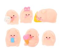 Toyvian Lot de 6 Figurines de Cochons Miniatures en Résine Artisanale Décorations Micro-Paysagères pour Bureau et Maison Petites Statues de Cochon pour Ornement et Collection