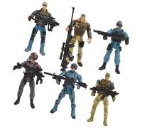 Toyvian Lot de 6 Figurines Soldats Militaires Articulées en Plastique pour Garçon et Filles, Modèles Forces Spéciales Anti-terroristes, Accessoires de Combat, Jouets Éducatifs de Jeu