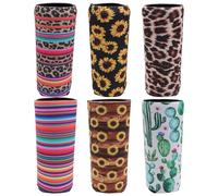 Toyvian Lot de 6 Manchons Fins pour Canettes de 330 ML en Néoprène Imperméable, Isolateurs pour Canette de Bière Plus Froide, Housses Légères et Résistantes pour Pique-niques et Activités