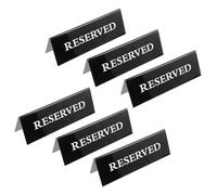 Toyvian Lot de 6 Panneaux de Table « Réservé » en Acrylique Noir 15 X 5 CM, Format Compact en Triangle Inversé, pour Restaurant, Hôtel et Événements, Panneaux de Réservation Faciles à