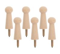 Toyvian Lot de 6 Pinces à Linge en Bois à Visser : Crochets en Bois Faits Main à Visser pour à Main, Chapeau, Vêtements, Serviette. Petit Cintre Décoratif Mural en Massif Naturel (1,93 X 0,67 X