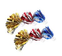 Toyvian Lot De 6 Pompons De Pom-Pom Girl En Aluminium Métallisé Pour Fête Sportive Pompons De Sport Porte-Pompons En Plastique Esprit Accessoires