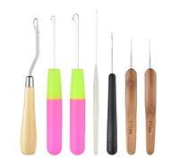Toyvian Lot de 7 Crochets pour Extensions de Cheveux en Plastique Kit D’Outils pour Tresses et Dreadlocks Aiguilles Ergonomiques Résistantes à la Décoloration Accessoires pour
