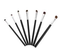 Toyvian Lot de 7 Pinceaux de Maquillage Yeux en Poils de Martre Manche Noir et Virole Argentée Ensemble Portable Étui pour Fard à Paupières et Eye-Liner Quotidien