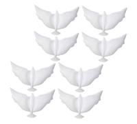 Toyvian Lot de 8 Ballons Aluminium de Colombe Blanche, Décoration pour Mariage et Fête en Plein Air, Accessoires de Décoration de Fête, Ballons Colombe pour Anniversaire et Célébration